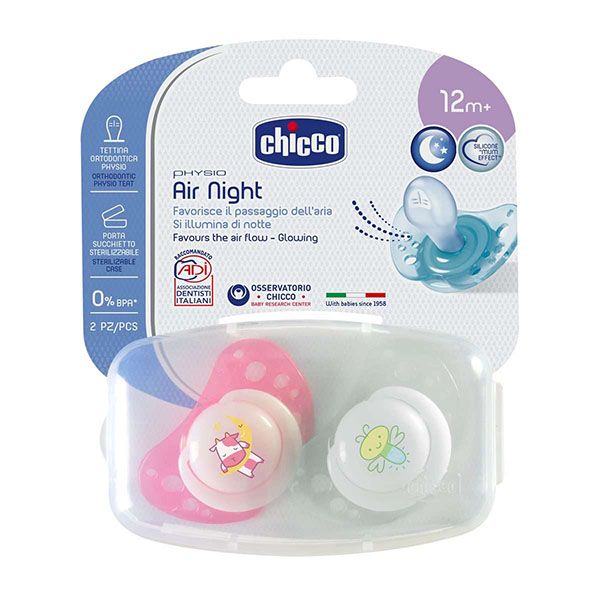 CHICCO SOOTHER AIR NIGHT 12M+ 2PCS