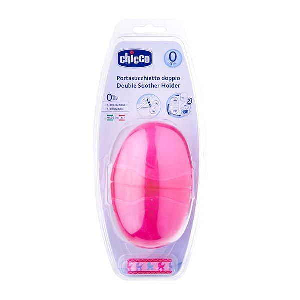 CHICCO DOUBLE SOOTHER HOLDER 0M+ PINK
