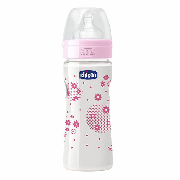 CHICCO WELL BEING FEEDING BOTTLE 250ML PINK
