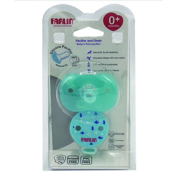 FARLIN PACIFIER AND CHAIN 0M+